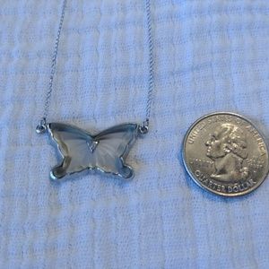 Vintage Camphor Glass Butterfly Necklace